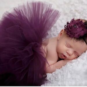 New Infant Girl Photography Tutu Skirt and Head Band Set